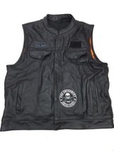 Mens Milwaukee Leather Black Biker Vest Size 3XL Concealed Carry Pocket - £47.15 GBP