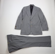Vtg 70s Streetwear Mens 40R 2 Piece Knit Suit Bell Bottoms Buckle Gray U... - £138.78 GBP