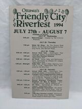 1994 Ottawa Illinois Friendly City Riverfest Schedule Of Events  - $30.71 CAD
