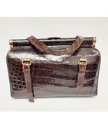 VINTAGE BROWN ALLIGATOR BAG BOX PURSE HANDBAG - £46.22 GBP