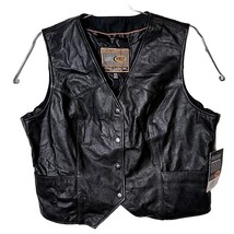 First Classics Women XXL Black THE HEIRESS Leather Gear Snap Motorcycle Vest - £44.73 GBP