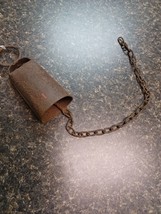 Vtg Antique 4&quot; Dinner Bell Farm Cow Bell Rustic Primitive Chain Support Screw - £19.77 GBP