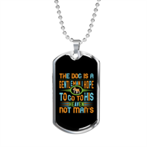 Gentleman Dog Colors Necklace Stainless Steel or 18k Gold Dog Tag 24&quot; Chain - £37.33 GBP+