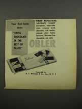 1953 Tobler Napolitains Chocolate Ad - Your first taste says: Swiss Chocolate  - £14.53 GBP