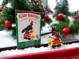 Hallmark Merry Miniatures Mickey Express Goofy&#39;s Caboose Ornament 1998 - £9.64 GBP
