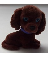 Flocked Puppy In My Pocket Brown Cocker Spaniel Puppy With Blue Eyes - $5.47 CAD
