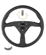 Momo steering wheel racing competitive fit flat leather race universal f... - £70.35 GBP