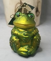 Old World Christmas Sitting Frog 2018 Frogs Bring Good Luck In Business - $12.46