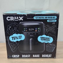 CRUX - 3-qt. Digital Air Fryer Kit with TurboCrisp - Black Open Box - £34.41 GBP