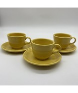 Fiesta Tea Cup and Saucer Yellow Homer Laughlin Fiestaware HLC Set of Three - £10.99 GBP