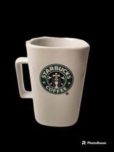  Starbucks 2007 Square Coffee Mug Cup White Classic Green Mermaid Logo 12 oz - $11.88