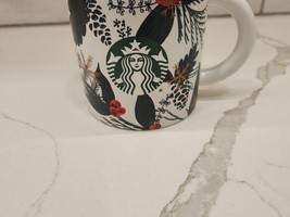 2021 Starbucks Christmas Holiday Coffee Mug Cup 12 OZ Snowflake Berry Pine Holly - £12.45 GBP