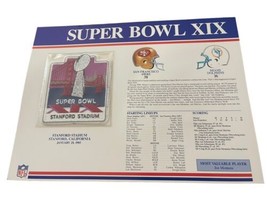SUPER BOWL XIX 49ers vs Dolphins 1985 OFFICIAL SB NFL PATCH Card Willabe... - $23.36