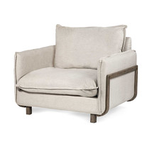 42&quot; Cream and Brown Linen Club Chair - $1,694.16