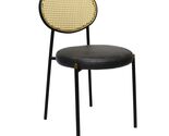 LeisureMod Euston Modern Wicker Dining Chair Velvet/Leather Seat Kitchen... - $104.61