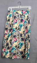 Vintage 90s Pleated Maxi Skirt Sz PS Tropical Floral Sag Harbor Olive Gr... - $22.95