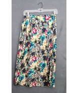 Vintage 90s Pleated Maxi Skirt Sz PS Tropical Floral Sag Harbor Olive Gr... - £17.94 GBP