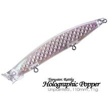 10PCS 11CM 11G Topwater Holographic Popper DIY Unpainted Bait Blank Fishing Lure - £11.03 GBP