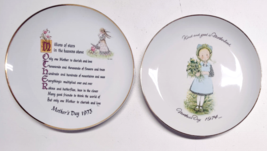 Two Vintage Holly Hobbie Mother&#39;s Day Collector Plates 1973-74 - £15.68 GBP