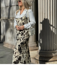 Zara Bnwt 2024. Brown Ecru Satin Animal Print Dress Straps. 2256/170 - £50.04 GBP