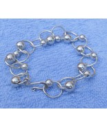 ESTATE 925 STERLING SILVER Bracelet Rings &amp; Beads Shepherd Hook Closure ... - €39,07 EUR