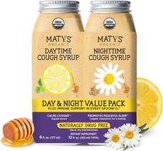 Matys Organic Adult Cough Syrup Day &amp; Night Value Pack for Adults &amp; Children 12 - £30.47 GBP