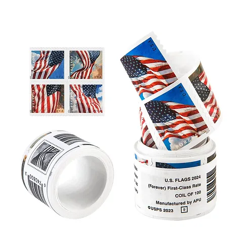 2024 Forever Stamps US Flag First Class Postage Stamps Coil of 100 Stamps - £29.83 GBP