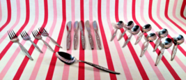 Fabulous Mid Century 17pc Carlton WOODCREST Pattern Stainless Flatware S... - $16.00