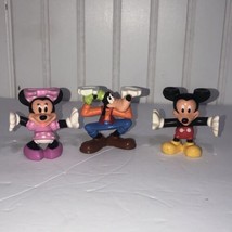 Disney Goofy Mickey & Minnie Mouse Head Stand PVC Figures Lot Of 3, 2008 - £10.28 GBP