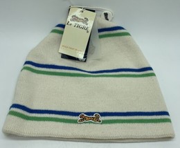New With Tags Le Tigre Knit Hat OSFA One Size Green Blue Stripes Beanie - $18.69