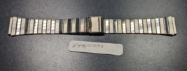 Vintage Watch Band Stainless Steel 15mm-20mm - Satin &amp; Chrome Alternatin... - £25.54 GBP