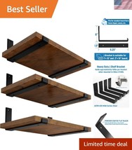 Powder-Coated Black Steel Heavy Duty 10&quot; Shelf Brackets - 6 Pack Install... - $45.00