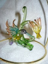 Ashton Drake Heirloom Ornaments Garden Of Glass Delicate Dewdrop Hummingbird - £20.95 GBP