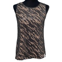 MM Couture Split Back Sequin Lace Overlay Sleeveless Whimsigoth Y2K Top Small - £23.80 GBP