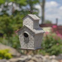 Hanging Painted Galvanized Metal Birdhouse (Barn Farmhouse) - £44.81 GBP+