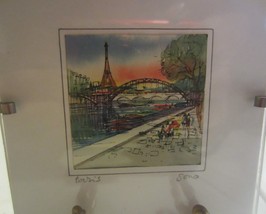 Original miniature watercolor Paris signed - £64.54 GBP