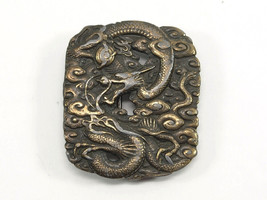 Bergamot Brass Works Belt Buckle Sea Serpents Dragon Fantasy 1974 USA - $22.50