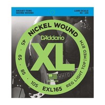 D&#39;Addario EXL165 Nickel Wound Bass Strings, Custom Light, 45-105, Long Scale - £17.57 GBP