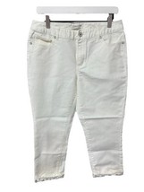 Coldwater Creek Crisp White Cropped Pants Jeans Roll Cuff Stretch 10 - $17.79