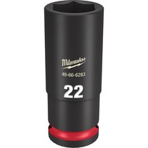 Milwaukee 49-66-6283 SHOCKWAVE Impact Duty 1/2&quot;Drive 22MM Deep 6 Point S... - $27.54
