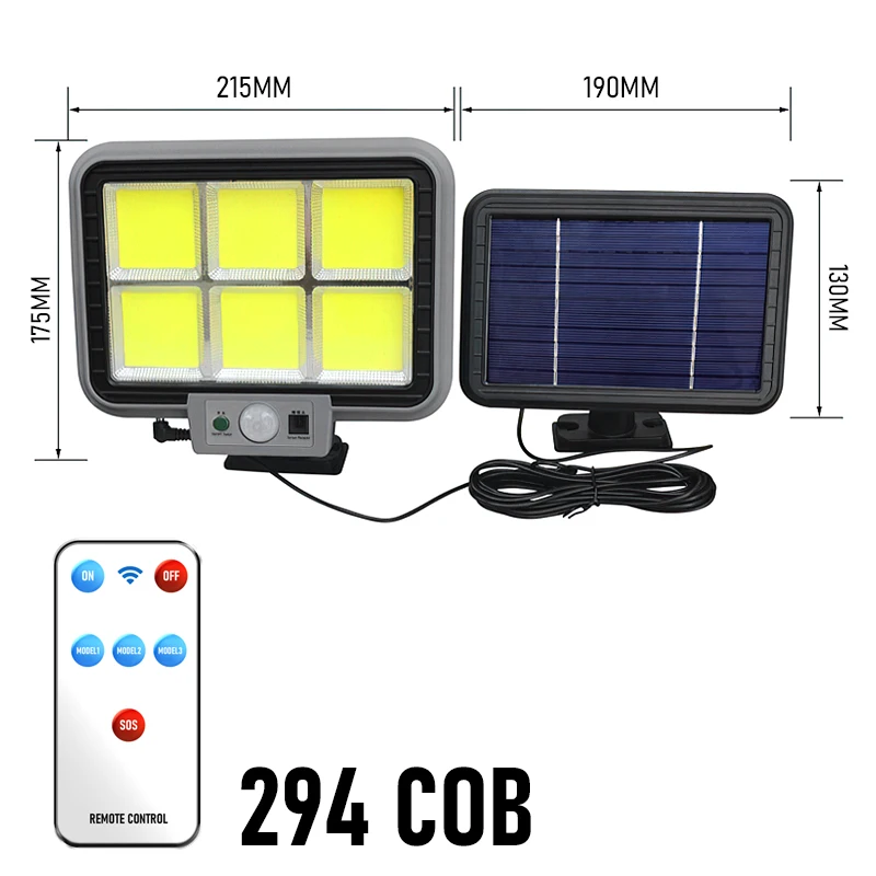 294 LED Solar Lamp Outdoor IP65 Waterproof 3 Wor Mode Motion Sensor Solar Wall L - £217.84 GBP