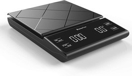 Kitchentour Coffee Scale With Timer - Digital Multifunction Weighing, Black - £25.11 GBP