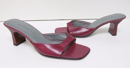VTG BANDOLINO Canapes Leather Heels Sandals Slip On Shoes Red Women&#39;s Size 7 M - £23.18 GBP