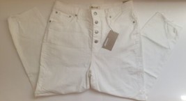 Madewell The Perfect Vintage Crop Jeans White Denim Women&#39;s Size 32 Raw Hem New - £38.61 GBP