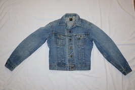 Vtg Womens Lee Rider Sanforized Union Made USA Denim Trucker Jacket 153438 Short - £56.01 GBP