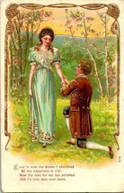 Vtg Postcard 1910s Romance Unused Gilded &amp; Embossed w Poem Marriage Proposal - £11.20 GBP