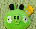 ANGRY BIRDS KEYCHAIN CLIP ON GREEN PIG KING PLUSH 2.5&quot; STUFFED ANIMAL CH... - £8.53 GBP