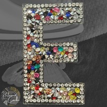 Letter E Multicolor Rhinestone Iron On Patch  - $5.50 CAD