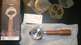 54mm Bottomless Portafilter with Wooden Handle for Breville – Filter Basket - $38.32