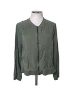 American Eagle Outfitters Tencel Bomber Jacket in Olive Green Size Large - £21.76 GBP
